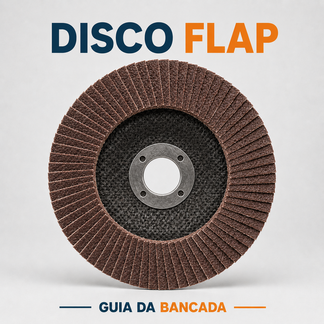 Disco flap com lâminas abrasivas para desbaste e acabamento em metal