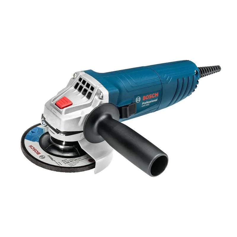 Imagem da esmerilhadeira angular Bosch GWS 850, modelo de 850 W compatível com discos de 115 mm, selecionada como a melhor opção geral do comparativo.