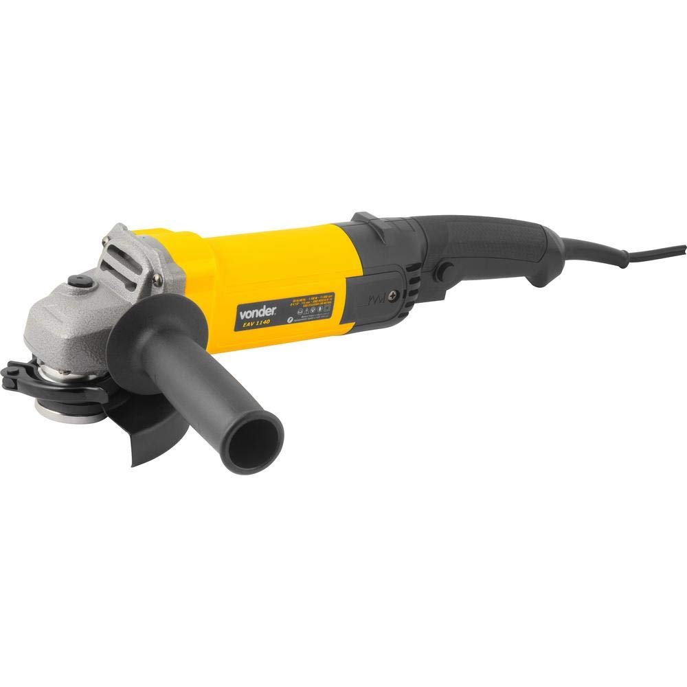 Imagem da esmerilhadeira angular Vonder EAV 1140, modelo de 1.100 W compatível com discos de 115 mm, classificado como o mais potente da seleção.