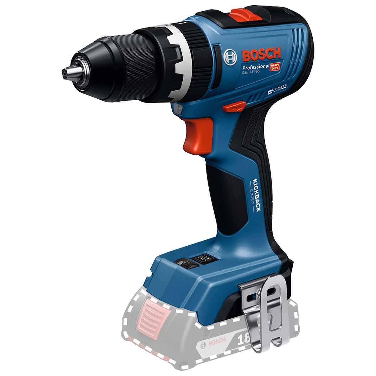 Parafusadeira profissional Bosch GSB 18V-65 com motor sem escovas