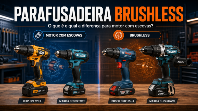 Comparação entre parafusadeira com motor de escovas e parafusadeira brushless