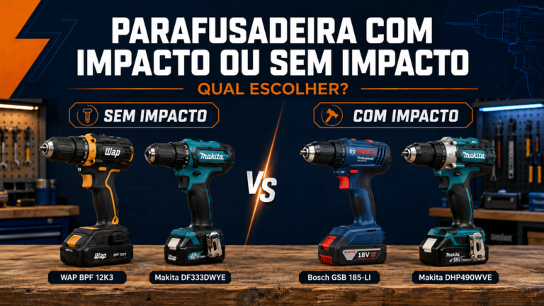 Parafusadeira com impacto ou sem impacto para diferentes tipos de uso