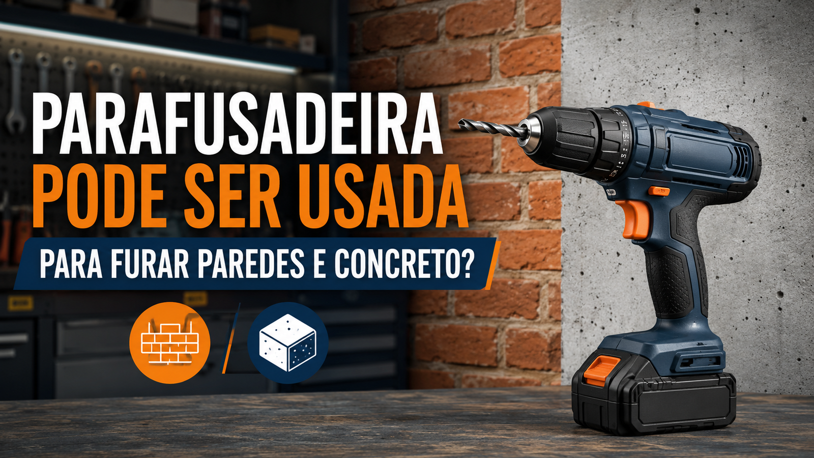 Parafusadeira pode ser usada para furar paredes e concreto conforme o tipo de ferramenta