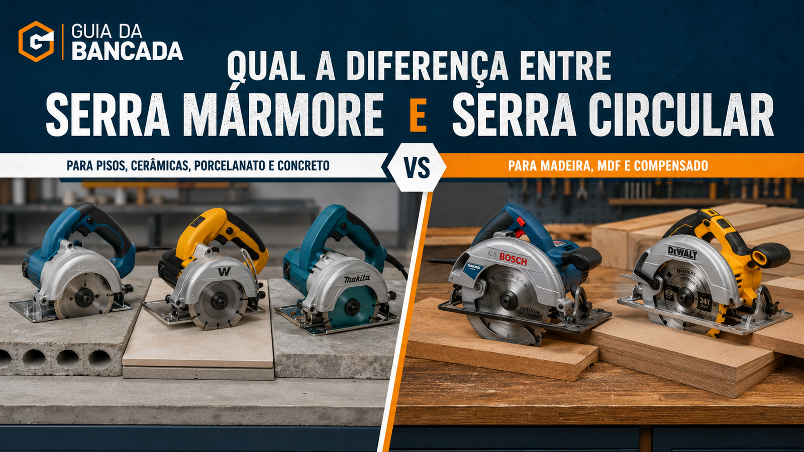 Diferença entre serra mármore e serra circular em materiais de obra e madeira
