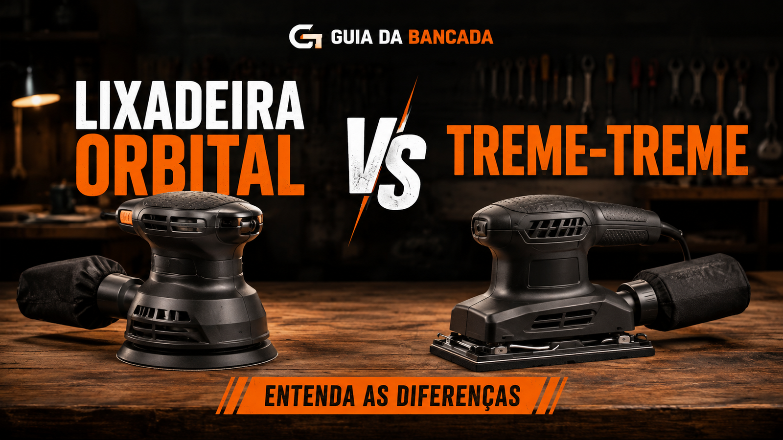 Lixadeira roto-orbital ou orbital treme-treme em comparação